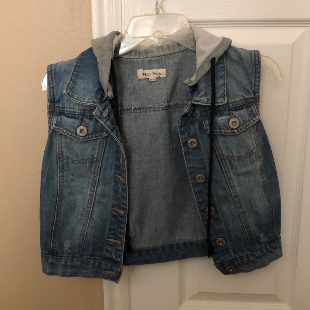 Denim vest (with hoodie)
